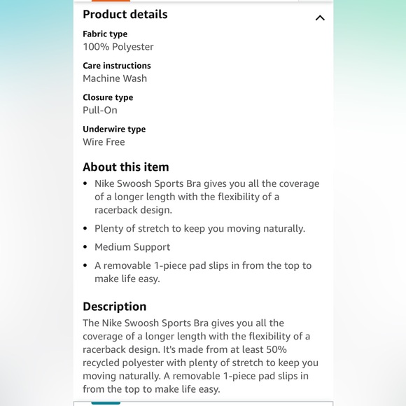 NIKE INDY VNECK BRA and Nike Womens Swoosh Long LINE Bra - Picture 10 of 10